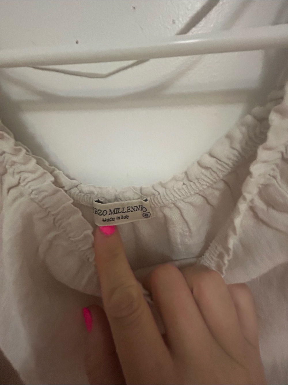 Boho Linen Peasant Dress - Light Beige - Picture 4 of 8